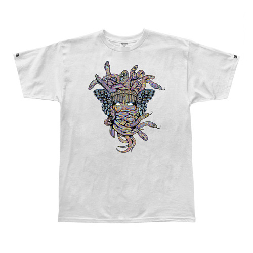 CROOKS &amp; CASTLES크룩스앤캐슬_Men&#039;s Knit Crew T-Shirt - Surreal Medusa